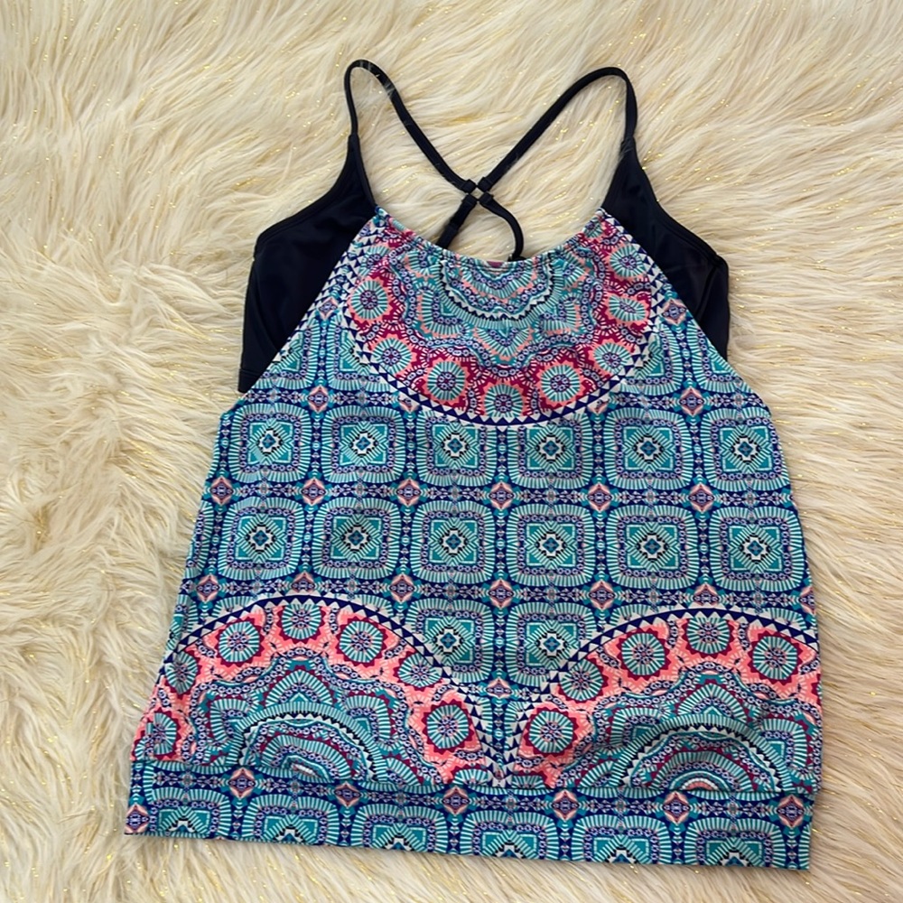 EUC Athleta Fiji Blousy Tankini Swim Top 36 D/ DD